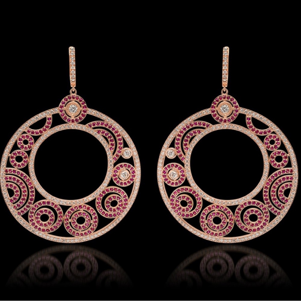 14K Gold Ruby and Diamond earrings